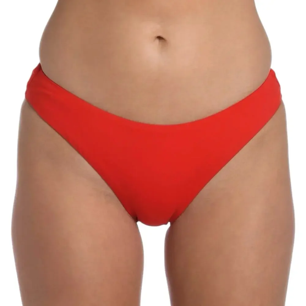 La Blanca Island Goddess Red Ruched Back Bikini‎ Bottom 16 Swimwear Beach NWOT